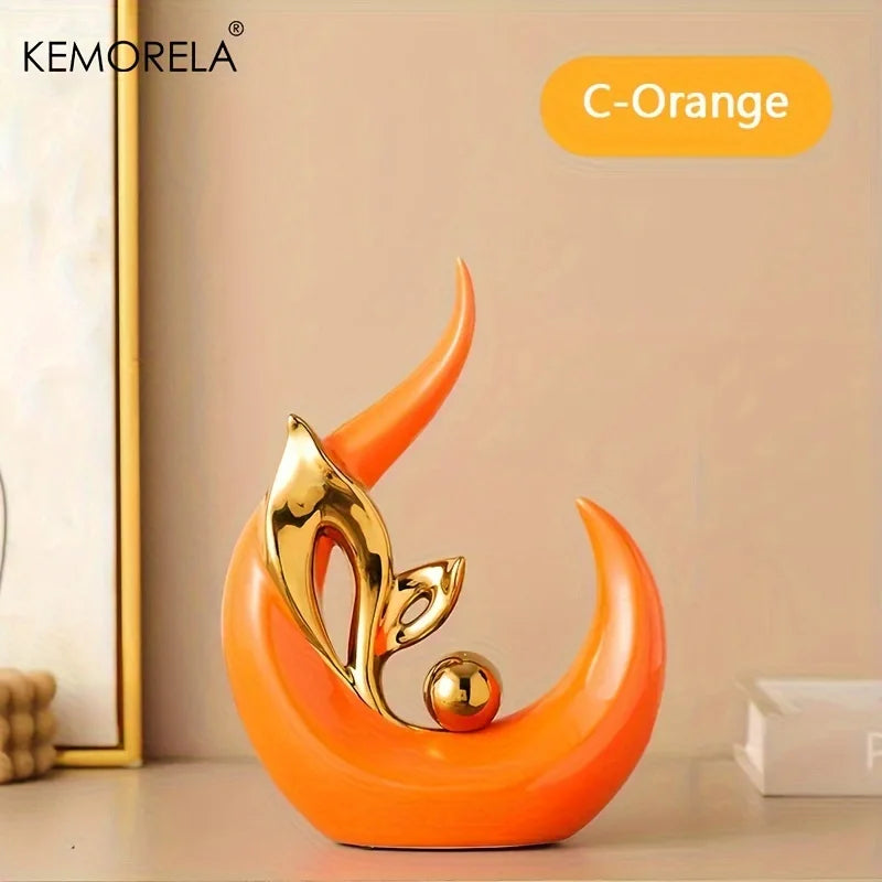 Modern Ceramic Statue – Nordic Luxury Figurine for Home, Living Room & Office Décor