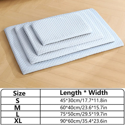 CoolPaw™ Ice Silk Cooling Pet Mat – Breathable Non-Slip Washable Dog & Cat Bed Pad