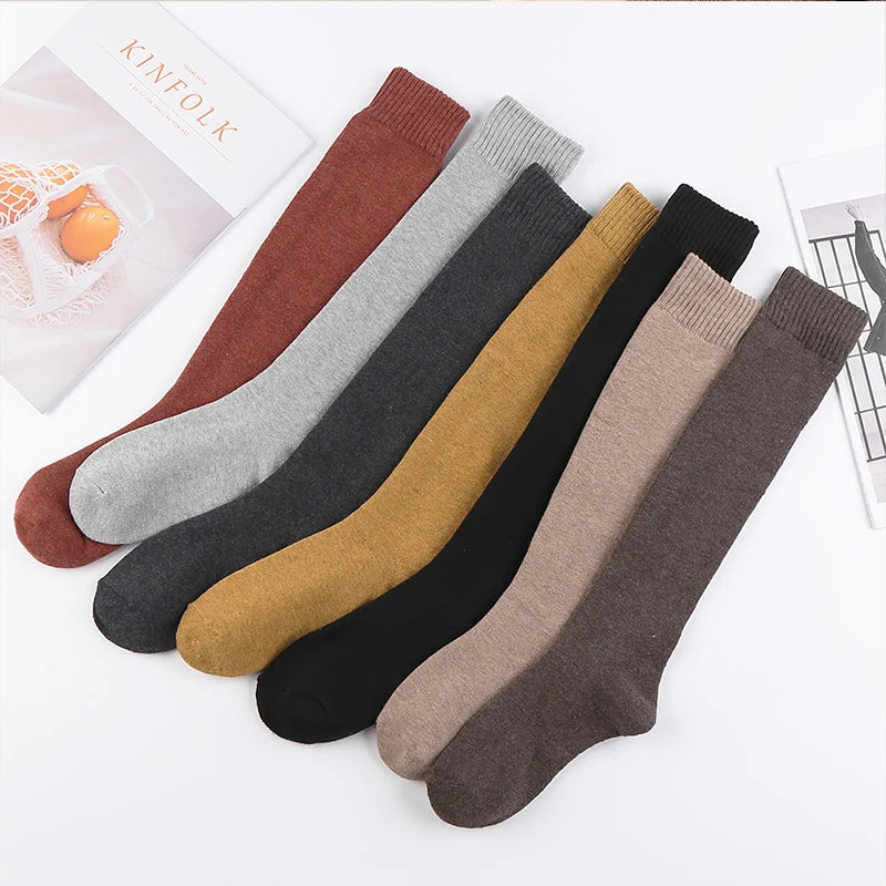 WarmNest™ Premium Winter Knee-High Socks – Breathable Thick Cotton Thermal Socks for Women
