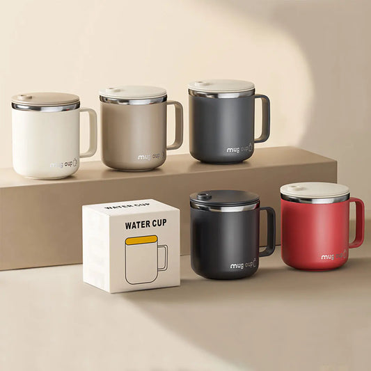 ThermaSip™ 400ml Insulated Stainless Steel Coffee Mug – Double Wall Leakproof Travel Cup with Lid