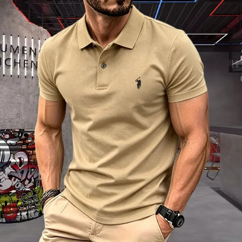 Men's Premium 100% Cotton Polo Shirt | Classic Embroidered Golf & Casual Top