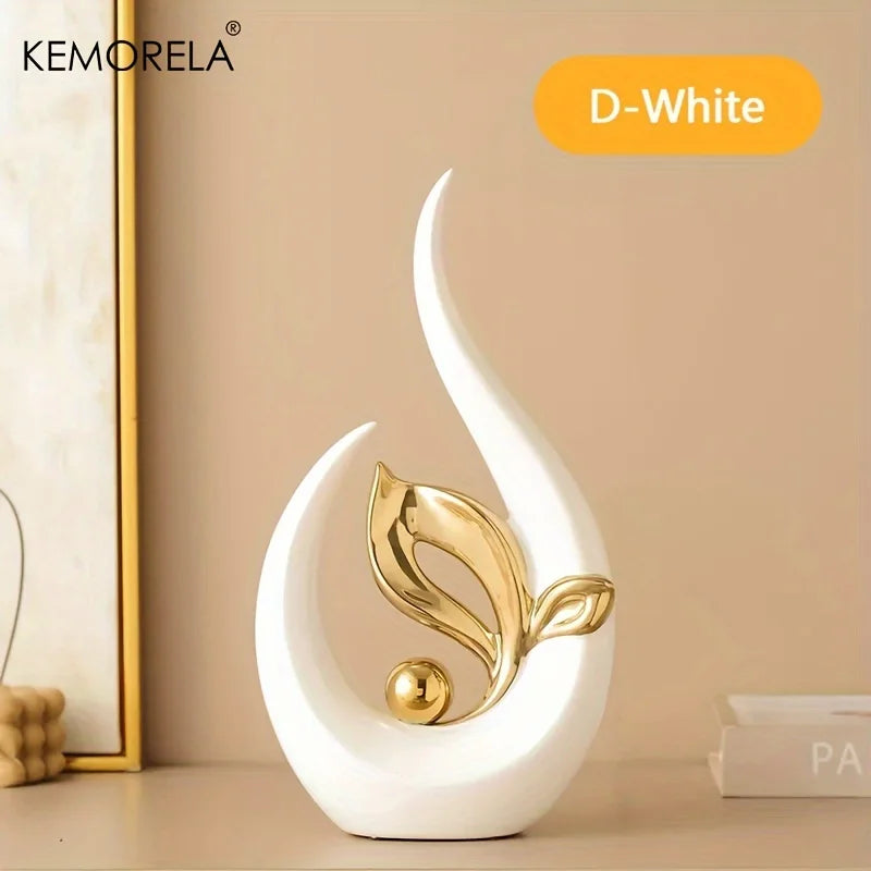 Modern Ceramic Statue – Nordic Luxury Figurine for Home, Living Room & Office Décor