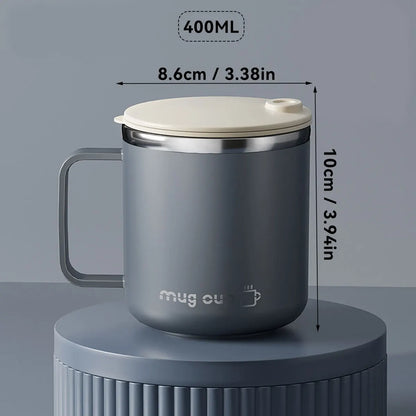 ThermaSip™ 400ml Insulated Stainless Steel Coffee Mug – Double Wall Leakproof Travel Cup with Lid
