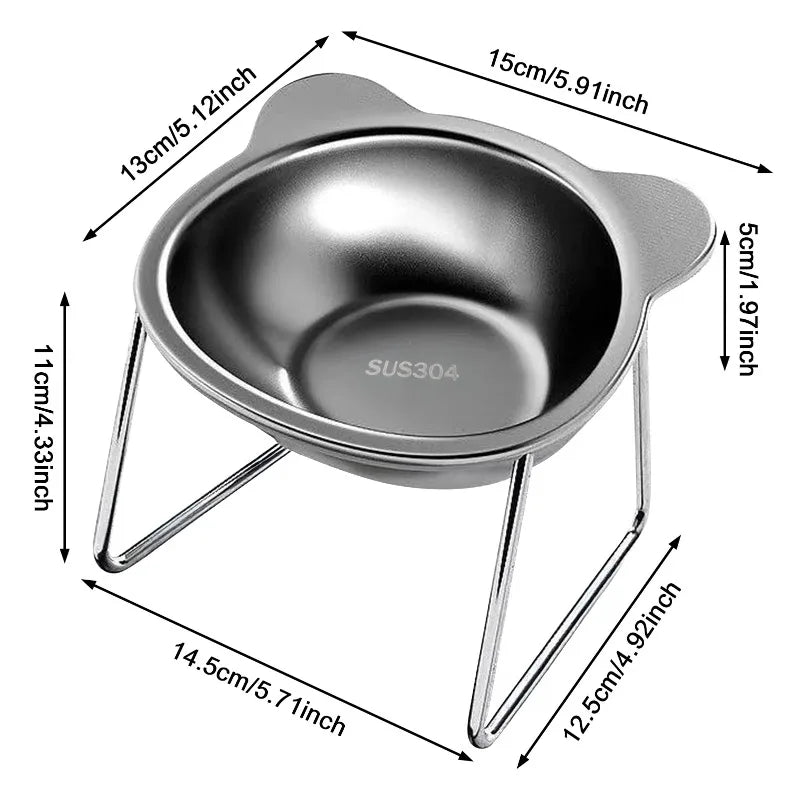 Bebedero/Comedero de Acero Inoxidable Antiestrés ComfortFeed™ para Perros y Gatos