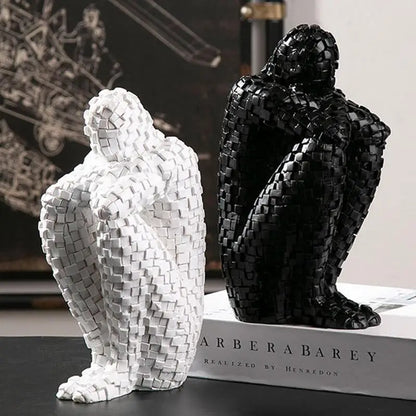 Nordic Abstract Thinker Resin Statue for Home Decor