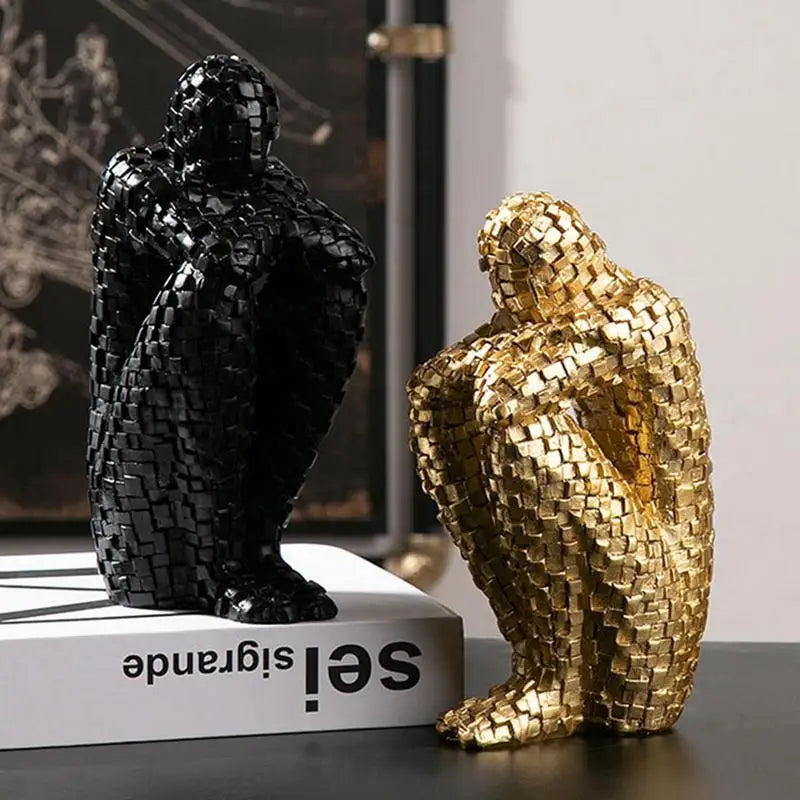 Nordic Abstract Thinker Resin Statue for Home Decor