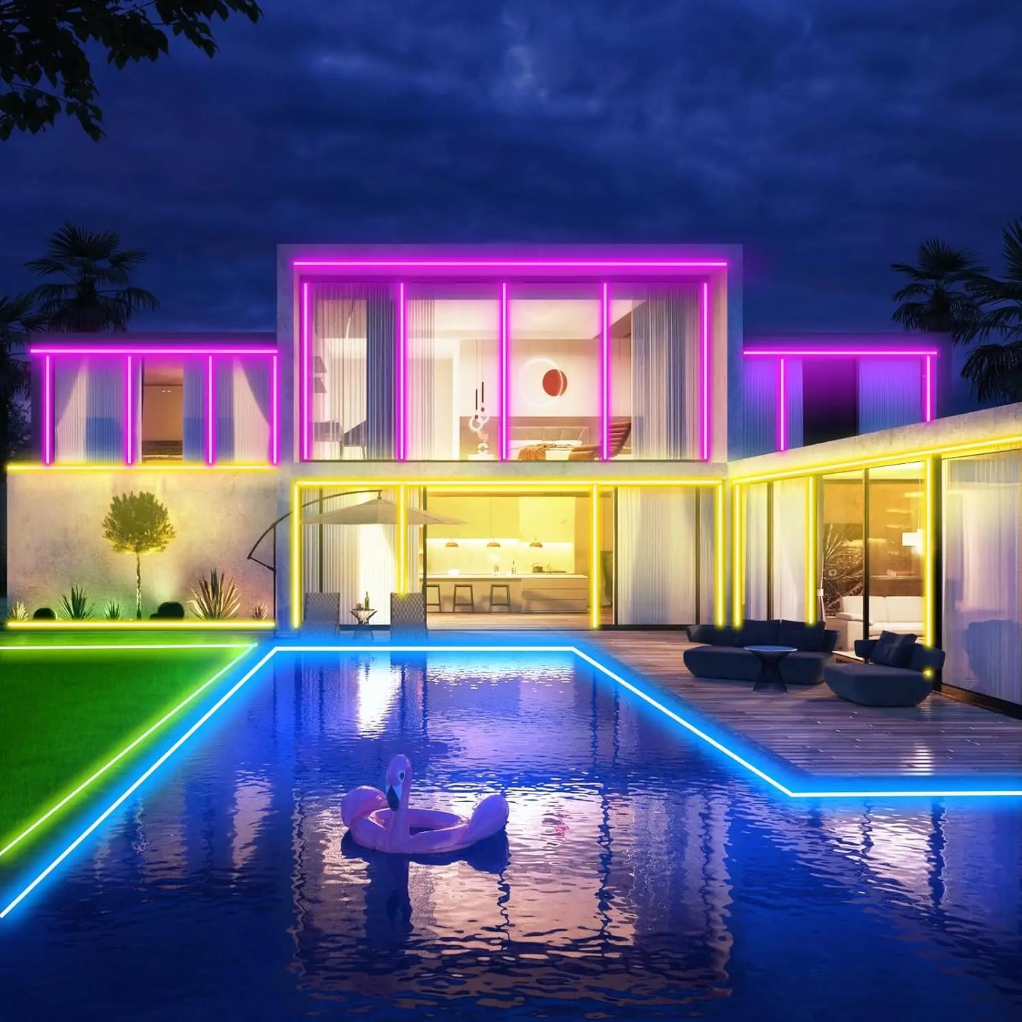 NeonFlex™ RGB LED Strip Lights – App &amp; Remote Controlled Neon Rope Lamp with Music Sync &amp; Waterproof Design