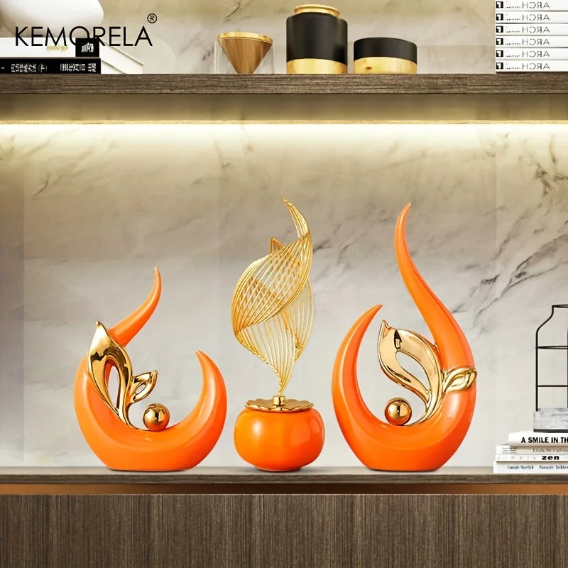 Modern Ceramic Statue – Nordic Luxury Figurine for Home, Living Room & Office Décor