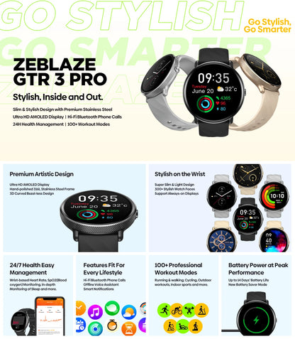 Elite AMOLED Voice Calling Smart Watch with Stainless Steel Frame