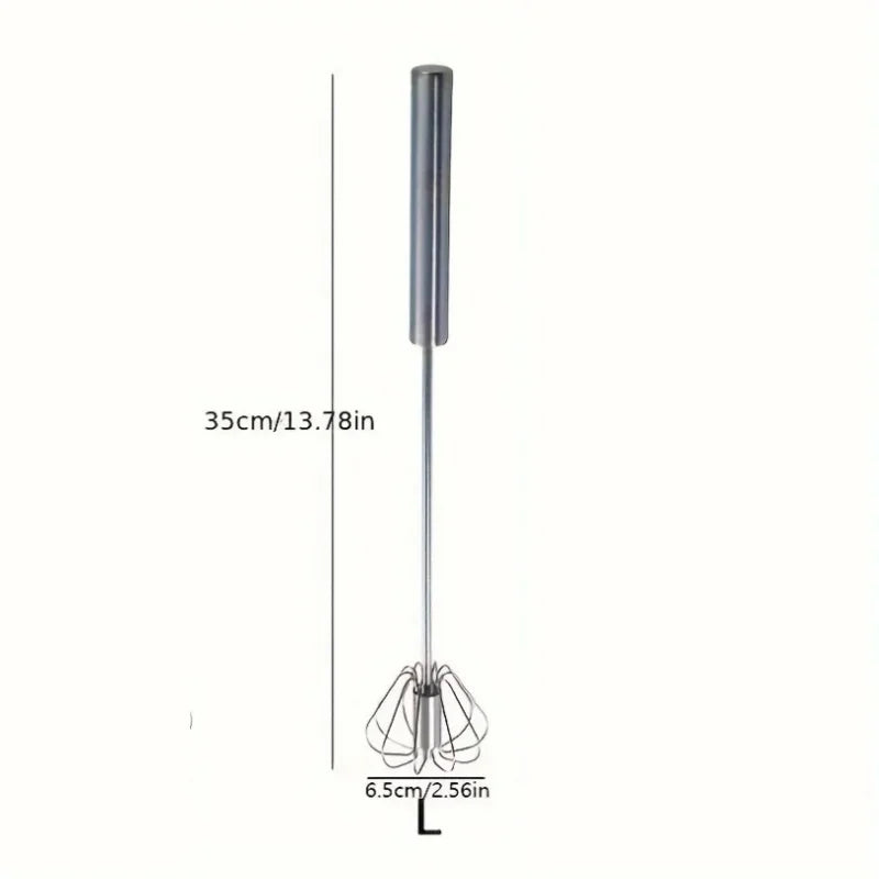 QuickWhip™ Semi-Automatic Stainless Steel Egg Whisk – Effortless Hand Mixer for Baking & Cooking